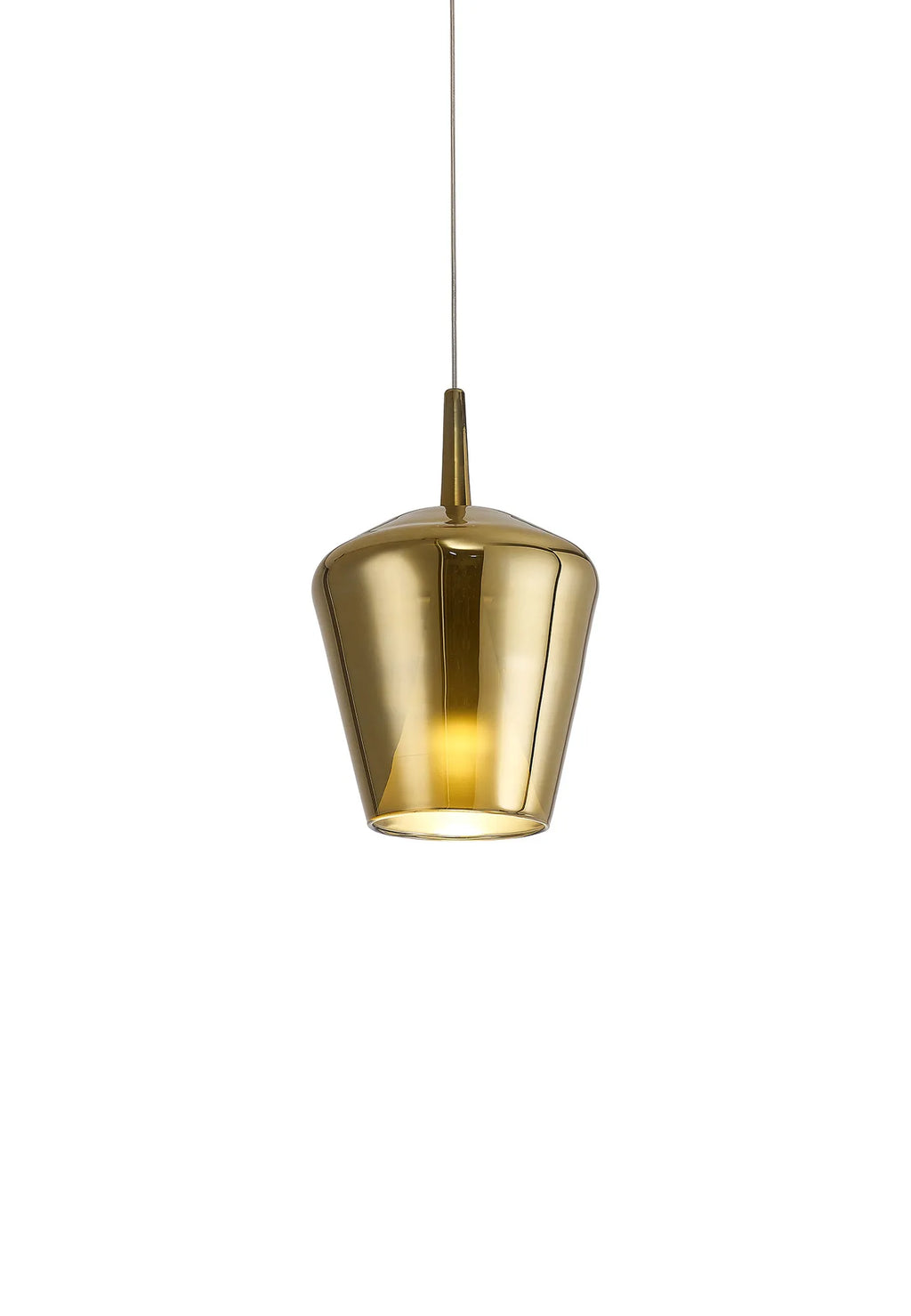 Elsa Assembly Pendant (WITHOUT PLATE) With Inverted Bell Shade, 1 Light E27,  Glass With Frosted Inner Cone
