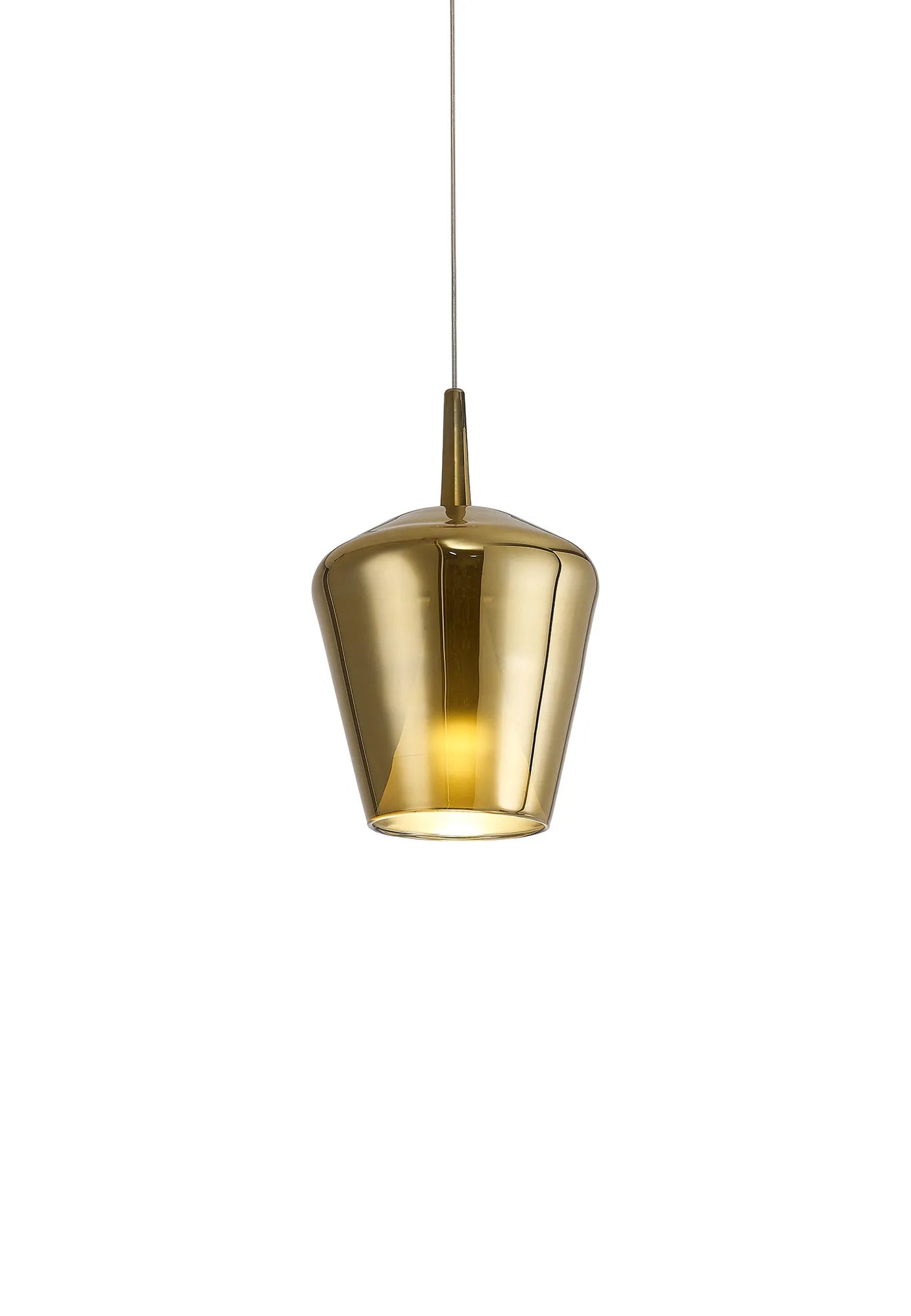 Elsa Assembly Pendant (WITHOUT PLATE) With Inverted Bell Shade, 1 Light E27,  Glass With Frosted Inner Cone