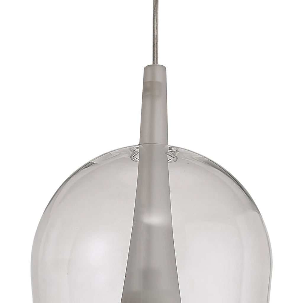 Elsa Assembly Pendant (WITHOUT PLATE) With Champagne Glass Shade, 1 Light E27,  Glass With Frosted Inner Cone