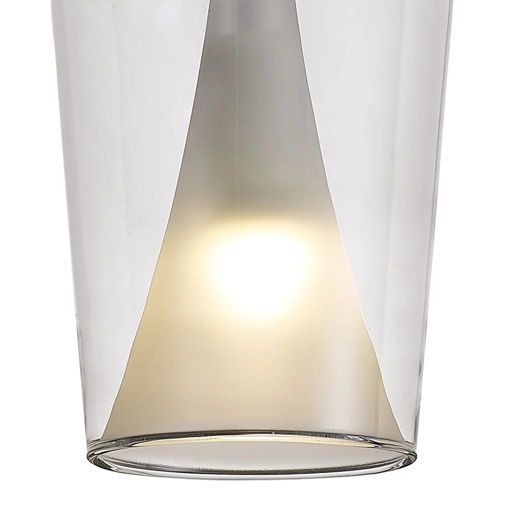 Elsa Assembly Pendant (WITHOUT PLATE) With Champagne Glass Shade, 1 Light E27,  Glass With Frosted Inner Cone