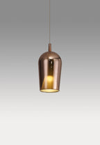 Elsa Assembly Pendant (WITHOUT PLATE) With Champagne Glass Shade, 1 Light E27,  Glass With Frosted Inner Cone