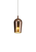 Elsa Assembly Pendant (WITHOUT PLATE) With Champagne Glass Shade, 1 Light E27,  Glass With Frosted Inner Cone