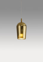 Elsa Assembly Pendant (WITHOUT PLATE) With Champagne Glass Shade, 1 Light E27,  Glass With Frosted Inner Cone