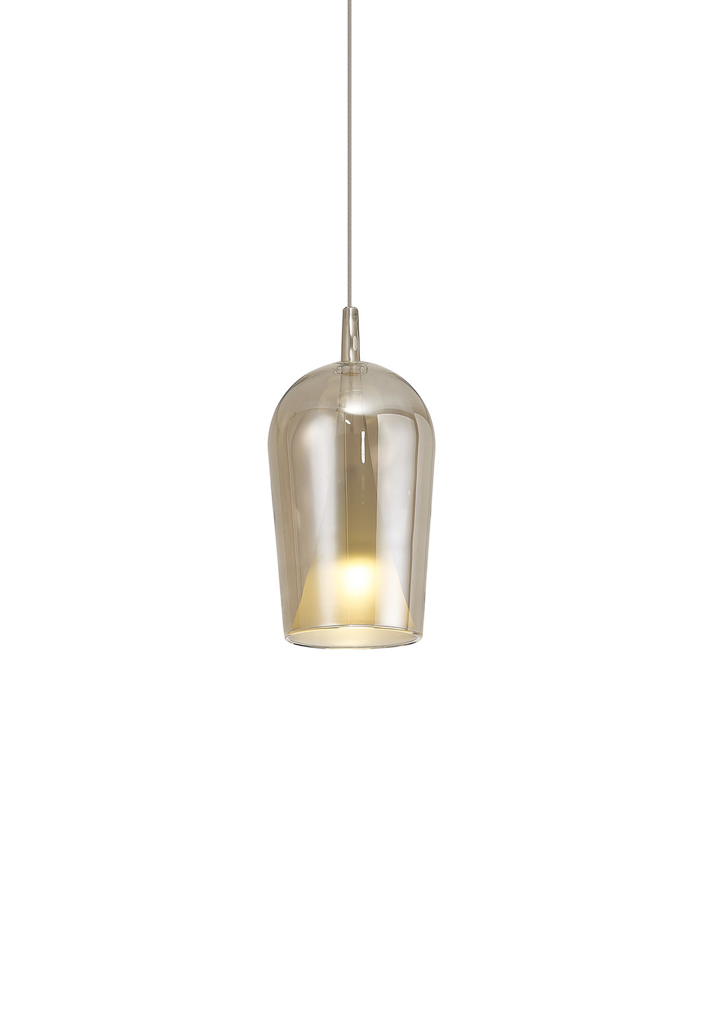 Elsa Assembly Pendant (WITHOUT PLATE) With Champagne Glass Shade, 1 Light E27,  Glass With Frosted Inner Cone