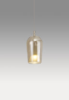 Elsa Assembly Pendant (WITHOUT PLATE) With Champagne Glass Shade, 1 Light E27,  Glass With Frosted Inner Cone
