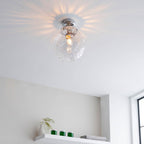 Elston Flush Chrome and Glass Vintage Period Style Glass Ball IP Rated Bathroom Fitting,(Endon 9) - Luminosity Designs Ltd