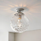 Elston Flush Chrome and Glass Vintage Period Style Glass Ball IP Rated Bathroom Fitting,(Endon 9) - Luminosity Designs Ltd
