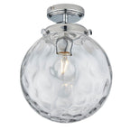 Elston Flush Chrome and Glass Vintage Period Style Glass Ball IP Rated Bathroom Fitting,(Endon 9) - Luminosity Designs Ltd