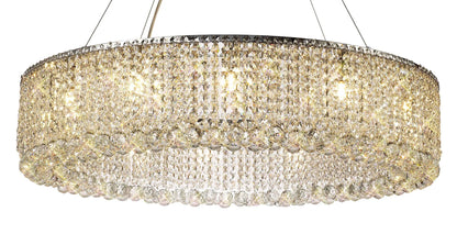 Empire 85cm Round Pendant Chandelier, 12 Light G9, Polished Chrome/Crystal (Diyas IL31731)