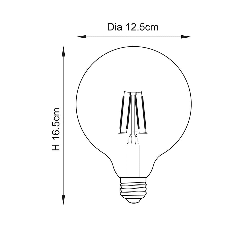 Crompton - Endon Amber Vintage Globe LED Filament Bulb - Luminosity Designs Ltd