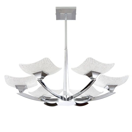 Endon Ayres Art Deco Style, Semi Flush, Polished Chrome Plate/Scavo Glass Finish (AYRES - 4CH) - Luminosity Designs Ltd