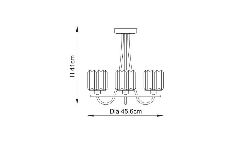 Endon Berenice Semi Flush Ceiling Light in Antique Brass or Chrome with Clear Glass (END/107801) - Luminosity Designs Ltd