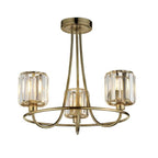 Endon Berenice Semi Flush Ceiling Light in Antique Brass or Chrome with Clear Glass (END/107801) - Luminosity Designs Ltd