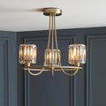 Endon Berenice Semi Flush Ceiling Light in Antique Brass or Chrome with Clear Glass (END/107801) - Luminosity Designs Ltd