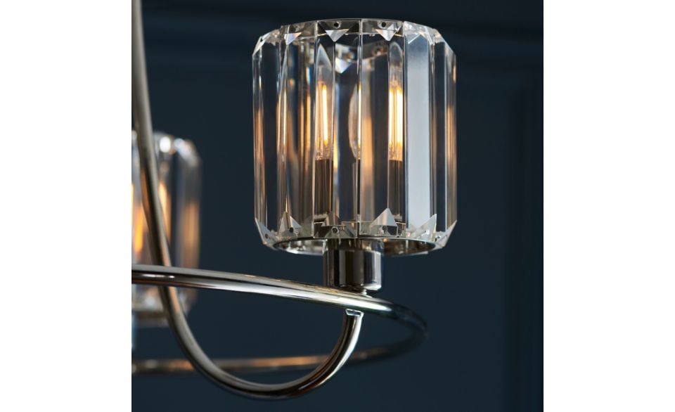 Endon Berenice Semi Flush Ceiling Light in Antique Brass or Chrome with Clear Glass (END/107801) - Luminosity Designs Ltd