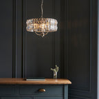 Luminosity Designs - Endon Clifton 3 Light Ceiling Light in Antique Brass or Chrome with Glass Panels (END/104466) - Luminosity Designs Ltd