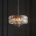 Luminosity Designs - Endon Clifton 3 Light Ceiling Light in Antique Brass or Chrome with Glass Panels (END/104466) - Luminosity Designs Ltd