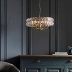 Luminosity Designs - Endon Clifton 5 Light Ceiling Light in Antique Brass or Chrome with Glass Panels (END/104467) - Luminosity Designs Ltd