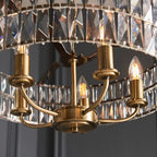 Luminosity Designs - Endon Clifton 5 Light Ceiling Light in Antique Brass or Chrome with Glass Panels (END/104467) - Luminosity Designs Ltd