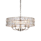 Luminosity Designs - Endon Clifton 5 Light Ceiling Light in Antique Brass or Chrome with Glass Panels (END/104467) - Luminosity Designs Ltd