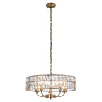 Luminosity Designs - Endon Clifton 5 Light Ceiling Light in Antique Brass or Chrome with Glass Panels (END/104467) - Luminosity Designs Ltd