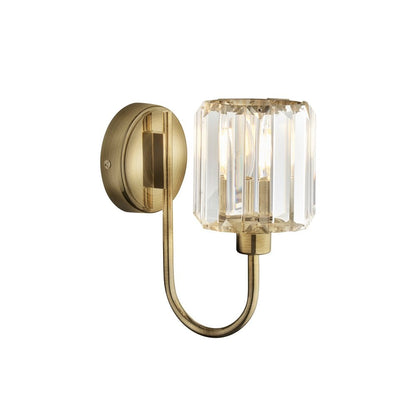 Endon Berenice Single Wall Light in Antique Brass or Chrome with Clear Glass (END/107803)