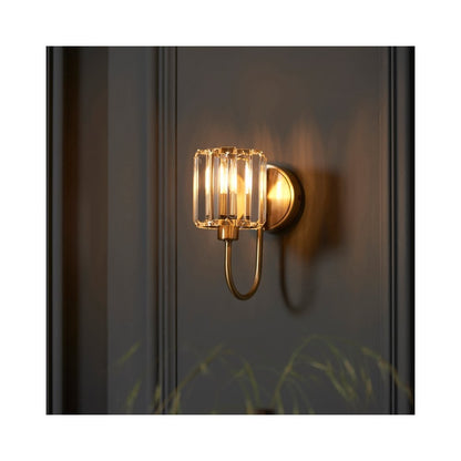 Endon Berenice Single Wall Light in Antique Brass or Chrome with Clear Glass (END/107803)