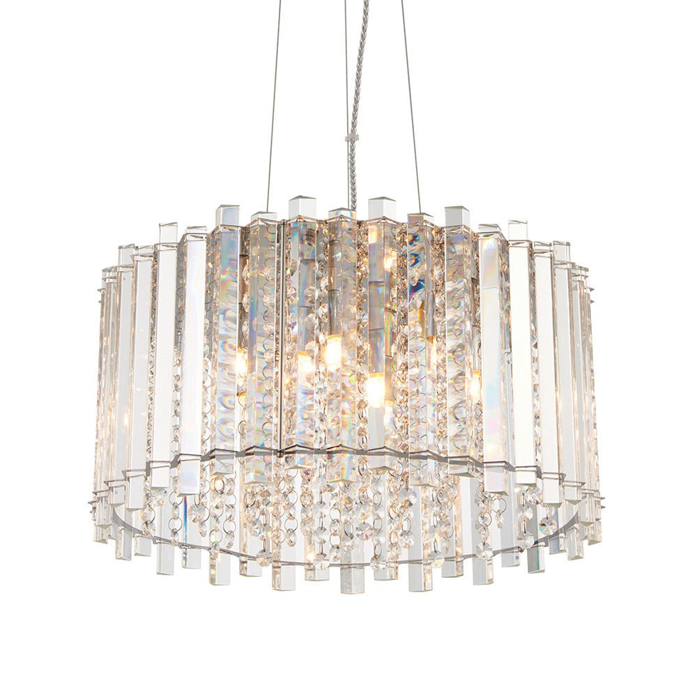 Endon - Endon Lighting Hanna Crystal Circular Chandelier Pendant Light , 5x G9 (78699) - Luminosity Designs Ltd