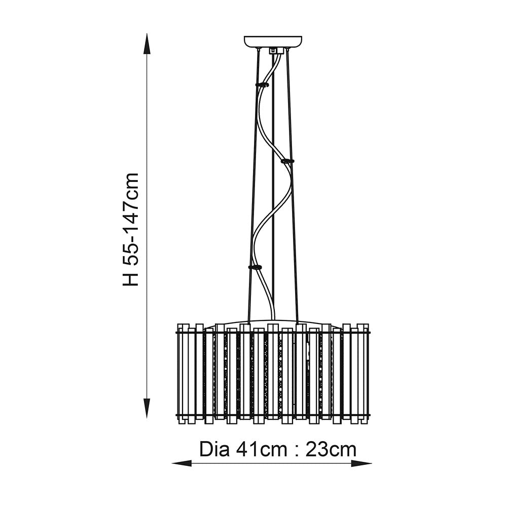 Endon - Endon Lighting Hanna Crystal Circular Chandelier Pendant Light , 5x G9 (78699) - Luminosity Designs Ltd