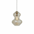 Endon Lighting Kelda Violin Shaped Pendant Light Satin Brass Frame with Champagne Glass (106681 ) - Luminosity Designs Ltd