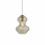 Endon Lighting Kelda Violin Shaped Pendant Light Satin Brass Frame with Champagne Glass (106681 ) - Luminosity Designs Ltd
