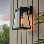 Endon - Endon Lighting - Lymington - 118762 - Black Clear Glass IP44 Outdoor Wall Light - Luminosity Designs Ltd