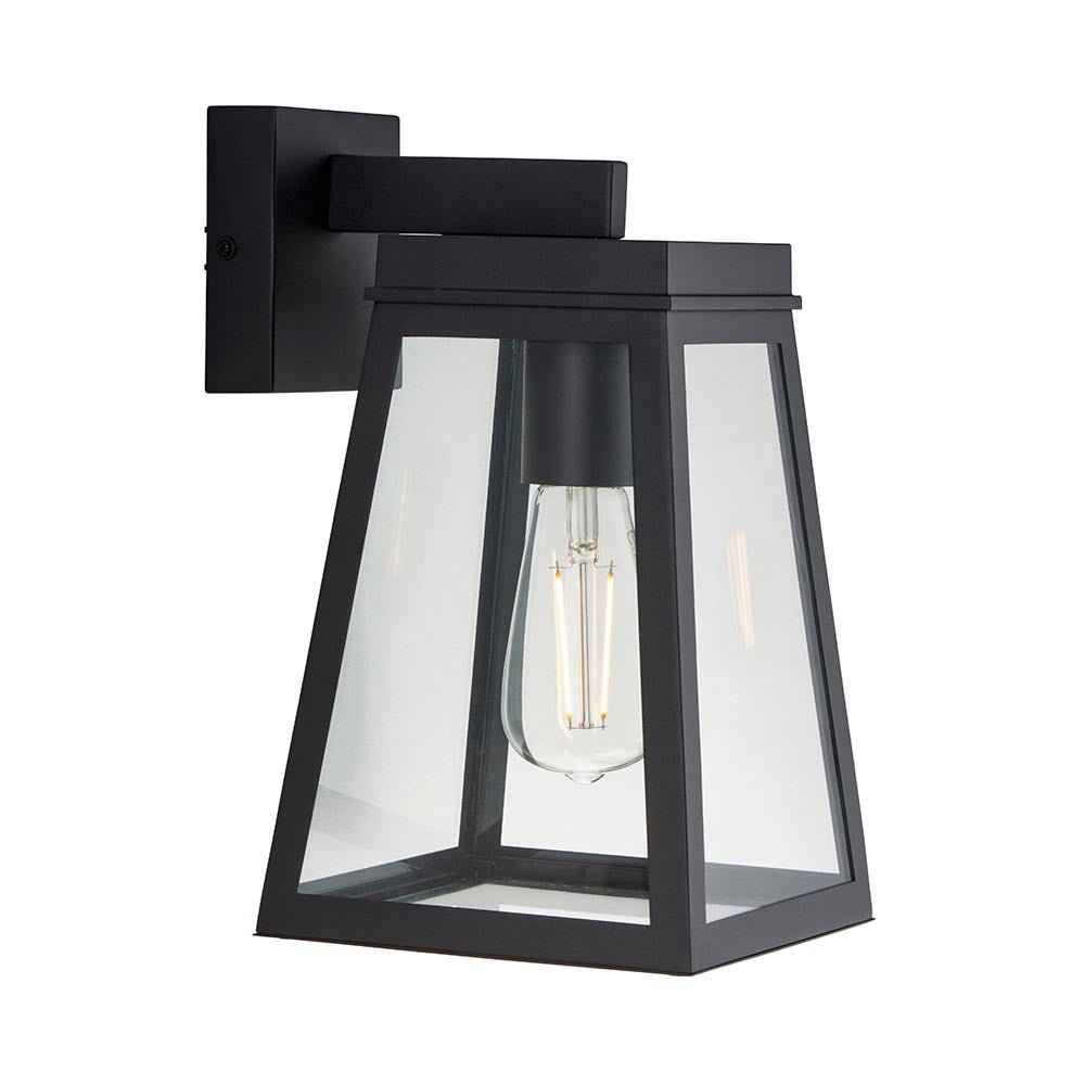 Endon - Endon Lighting - Lymington - 118762 - Black Clear Glass IP44 Outdoor Wall Light - Luminosity Designs Ltd