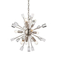 Endon Miro Satin Nickel Sputnik, 9 Light E14, Semi Flush, Brushed Finish with Glass Finials (81917) - Luminosity Designs Ltd