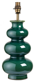 Endon Monroe Single Light Table Lamp - Gloss Green Reactive Glaze & Brushed Aged Brass Plate - Luminosity Designs Ltd