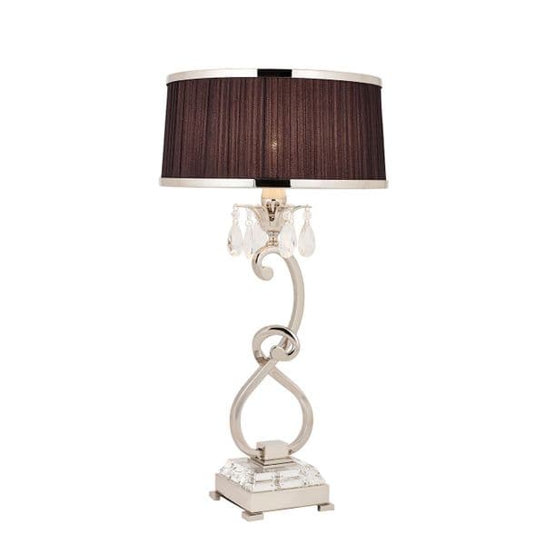 Interiors 1900 Oksana Medium Crystal and Chrome Bedside Lamp, 1x E14 (NOT INC SHADE)