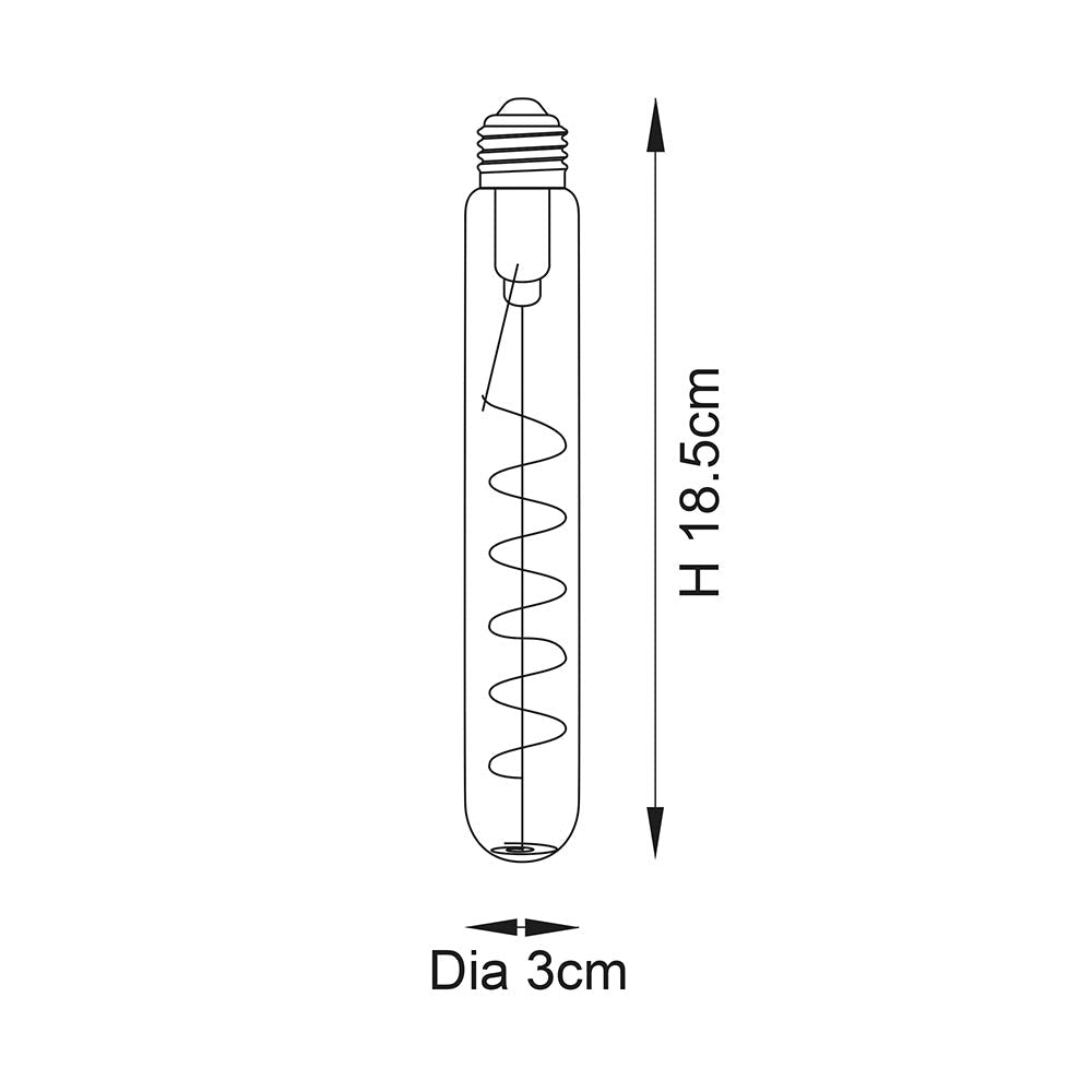 Endon - Endon Spiral Tubular E27 Warm White Dimmable Filament Bulb - Luminosity Designs Ltd