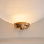 Endon Welles Brushed Metal With Frosted White Glass Uplighter Wall Light (112439) - Luminosity Designs Ltd