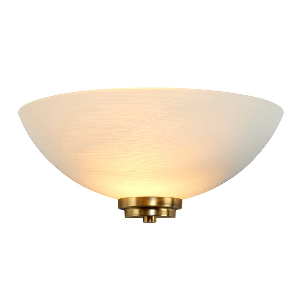 Endon Welles Brushed Metal With Frosted White Glass Uplighter Wall Light (112439) - Luminosity Designs Ltd