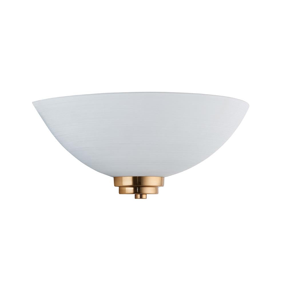 Endon Welles Brushed Metal With Frosted White Glass Uplighter Wall Light (112439) - Luminosity Designs Ltd