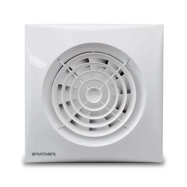 Envirovent SIL100S Silent 100 White Low Noise Wall / Ceiling Axial Extractor Fan For Remote Switching IP45 26.5dB(A) 100mm / 4 Inch 240V