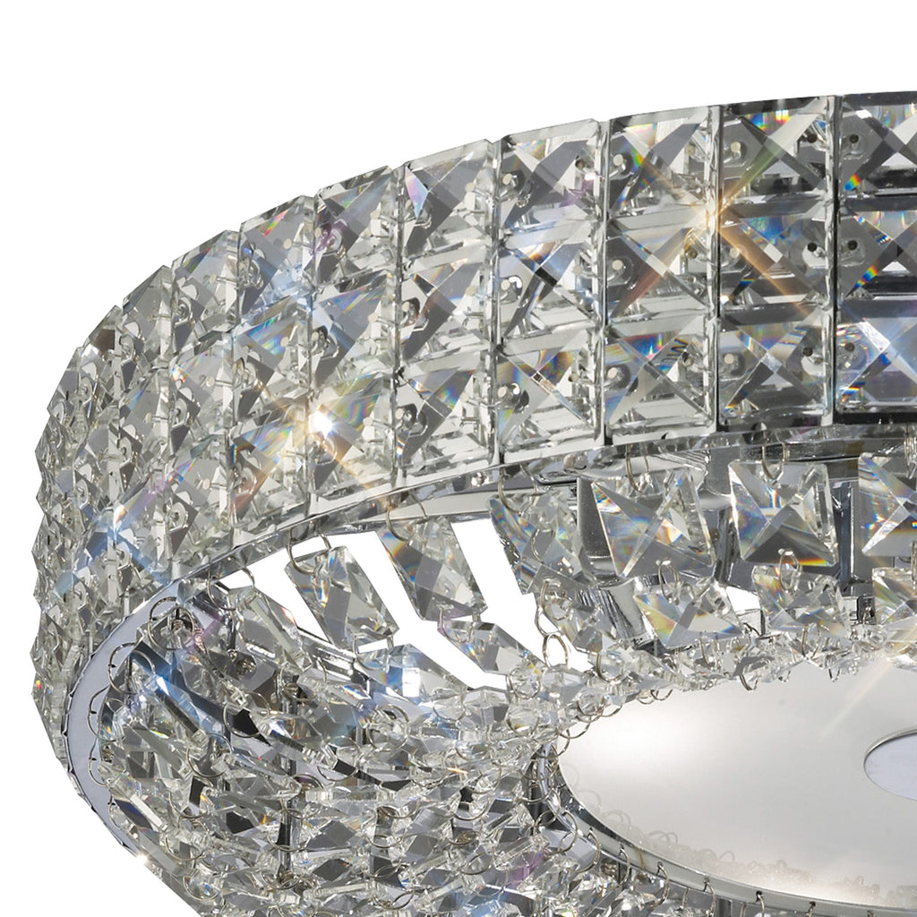 Luminosity Designs - Enya 45cm Flush Ceiling, 6 Light G9, Polished Chrome/Crystal (Diyas IL31201) - Luminosity Designs Ltd