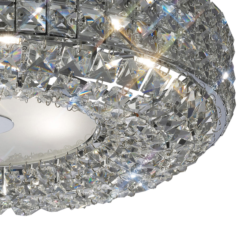 Luminosity Designs - Enya 45cm Flush Ceiling, 6 Light G9, Polished Chrome/Crystal (Diyas IL31201) - Luminosity Designs Ltd