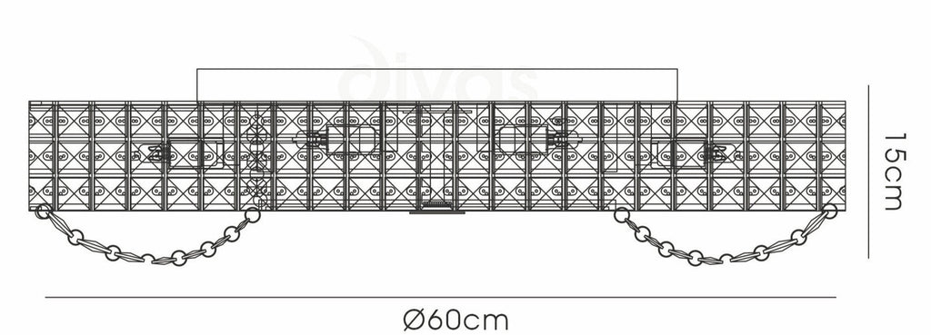 Luminosity Designs - Enya 60cm Flush Ceiling, 9 Light G9, Polished Chrome/Crystal (Diyas il31202) - Luminosity Designs Ltd