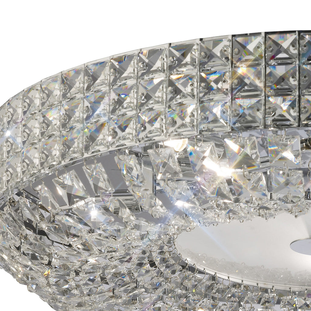 Luminosity Designs - Enya 60cm Flush Ceiling, 9 Light G9, Polished Chrome/Crystal (Diyas il31202) - Luminosity Designs Ltd
