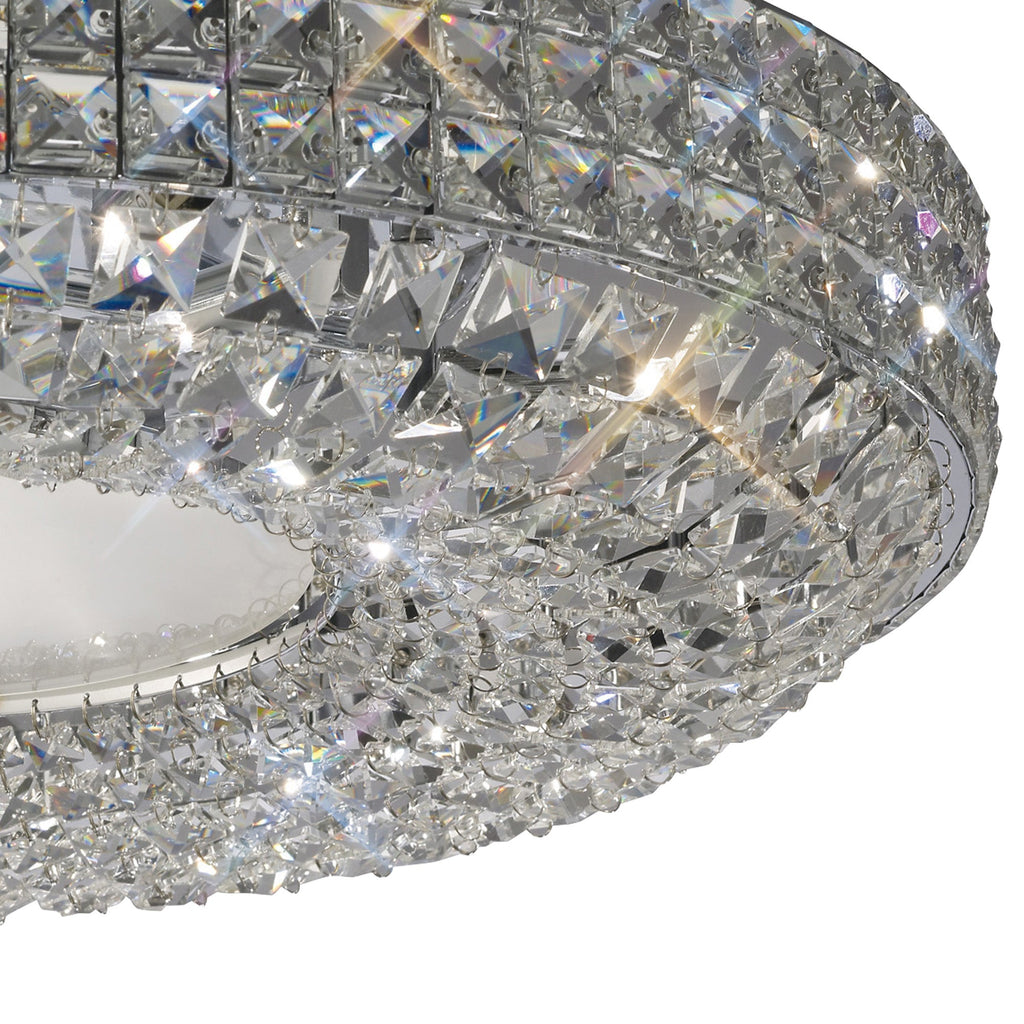 Luminosity Designs - Enya 60cm Flush Ceiling, 9 Light G9, Polished Chrome/Crystal (Diyas il31202) - Luminosity Designs Ltd