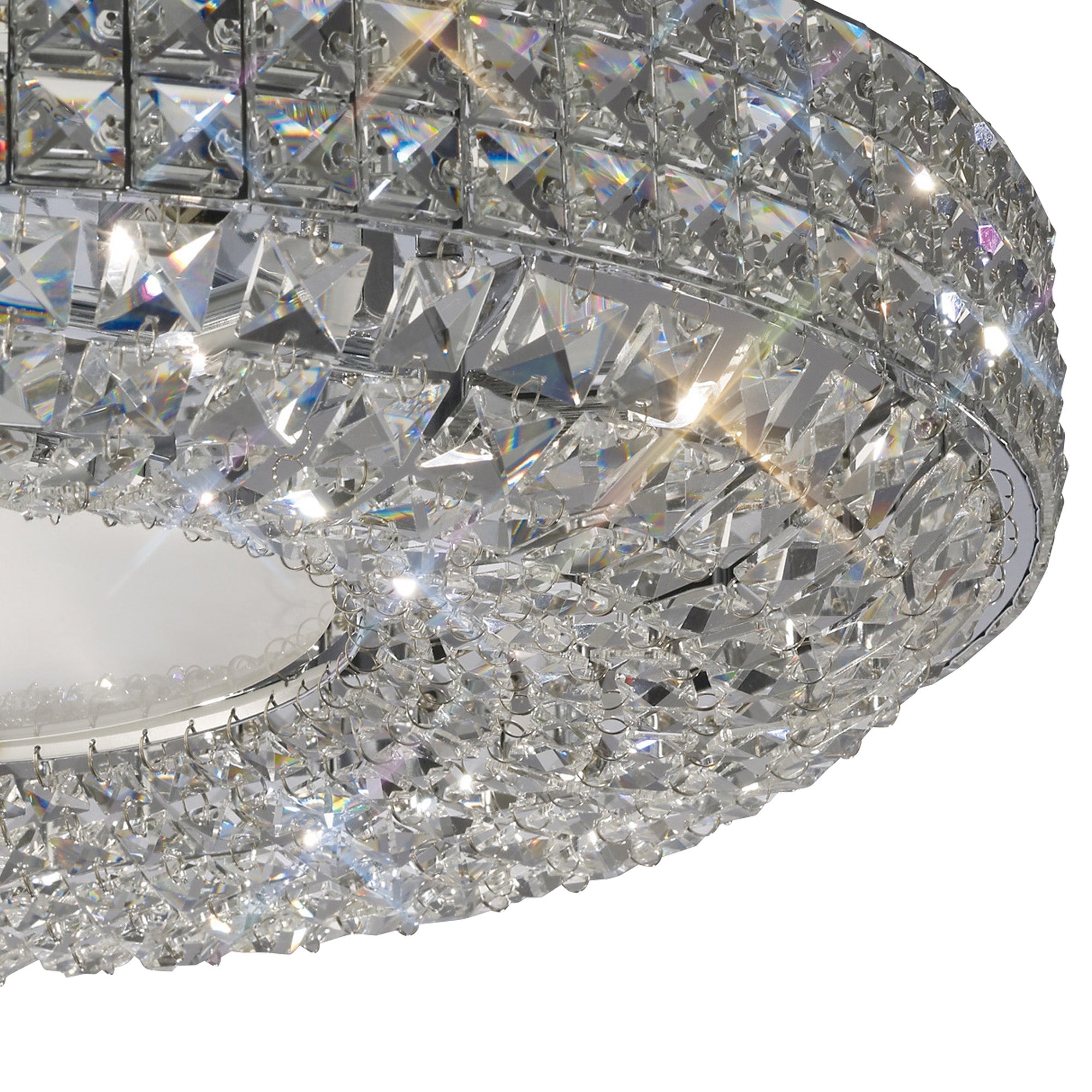 Luminosity Designs - Enya 60cm Flush Ceiling, 9 Light G9, Polished Chrome/Crystal (Diyas il31202) - Luminosity Designs Ltd