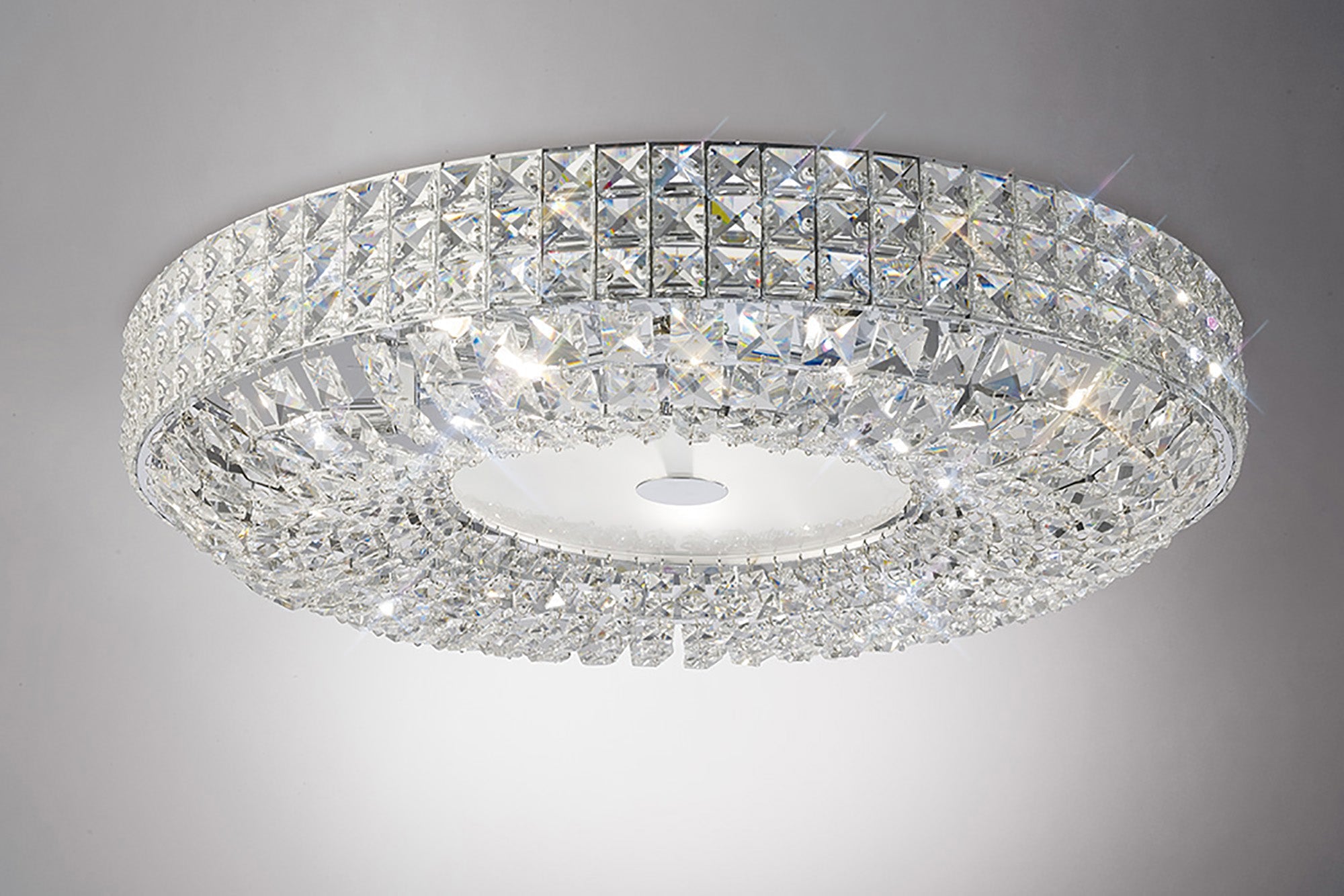 Luminosity Designs - Enya 60cm Flush Ceiling, 9 Light G9, Polished Chrome/Crystal (Diyas il31202) - Luminosity Designs Ltd
