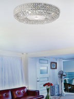 Luminosity Designs - Enya 60cm Flush Ceiling, 9 Light G9, Polished Chrome/Crystal (Diyas il31202) - Luminosity Designs Ltd