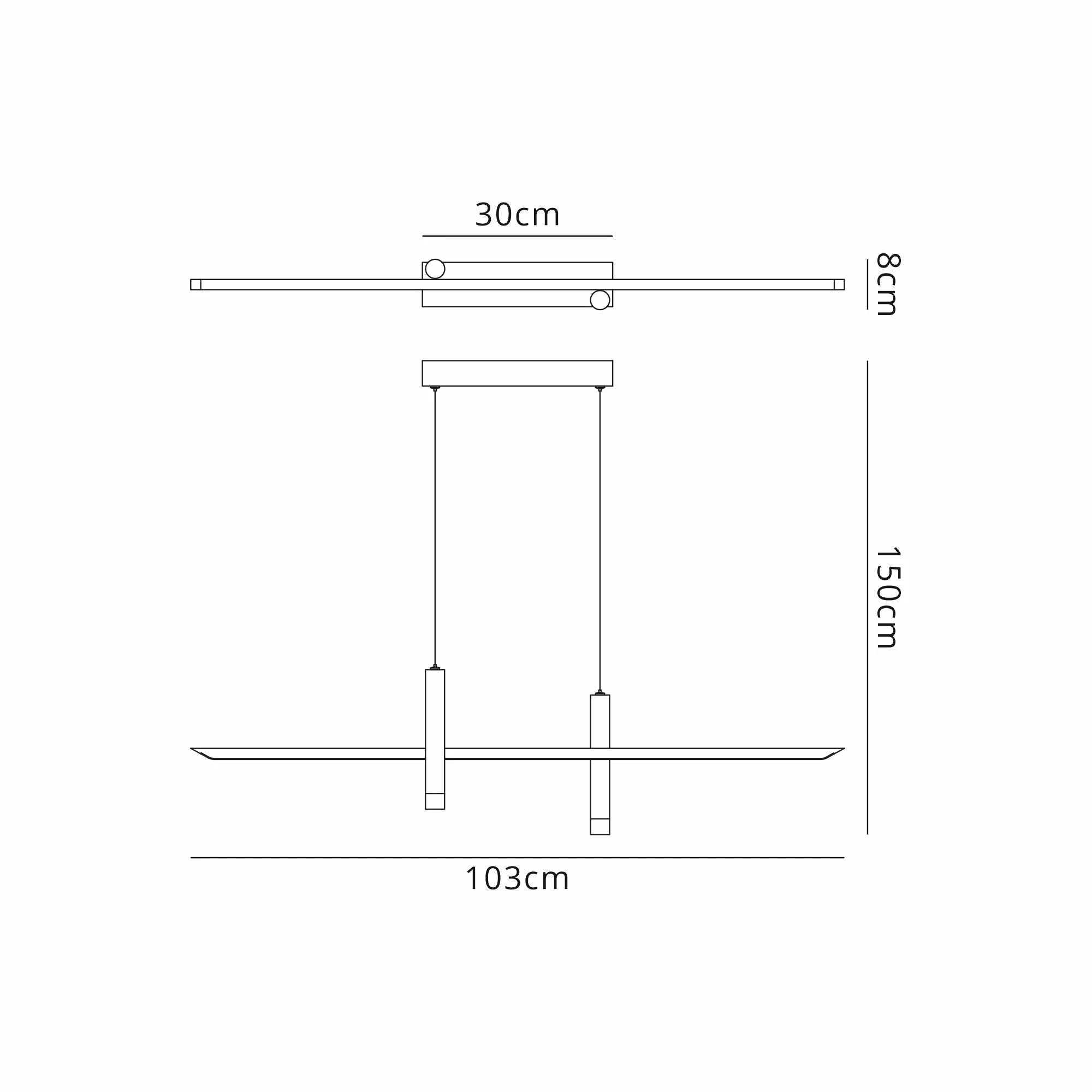 Mantra - Esparta Linear Bar Pendant, 30W LED, 3000K, 1400lm - Luminosity Designs Ltd